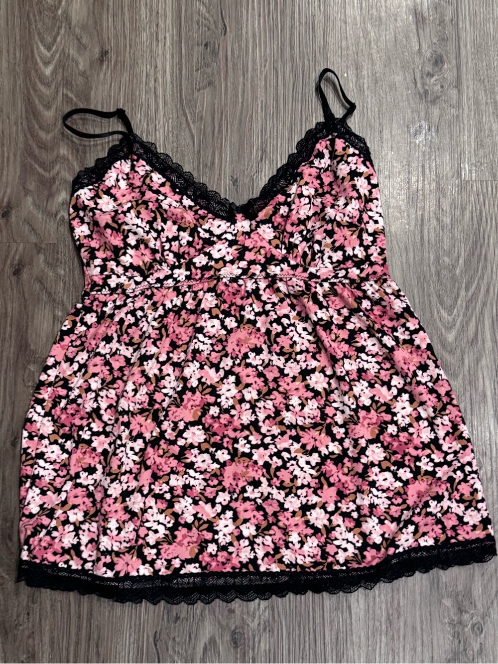 Marilyn Monroe Pink and Black Floral Cami